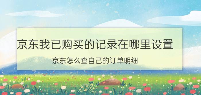 京东我已购买的记录在哪里设置 京东怎么查自己的订单明细？